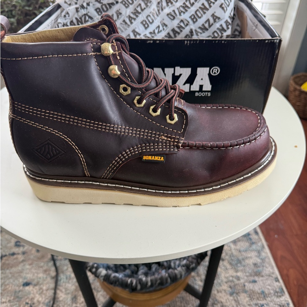 Bonanza Burgundy Work Boots